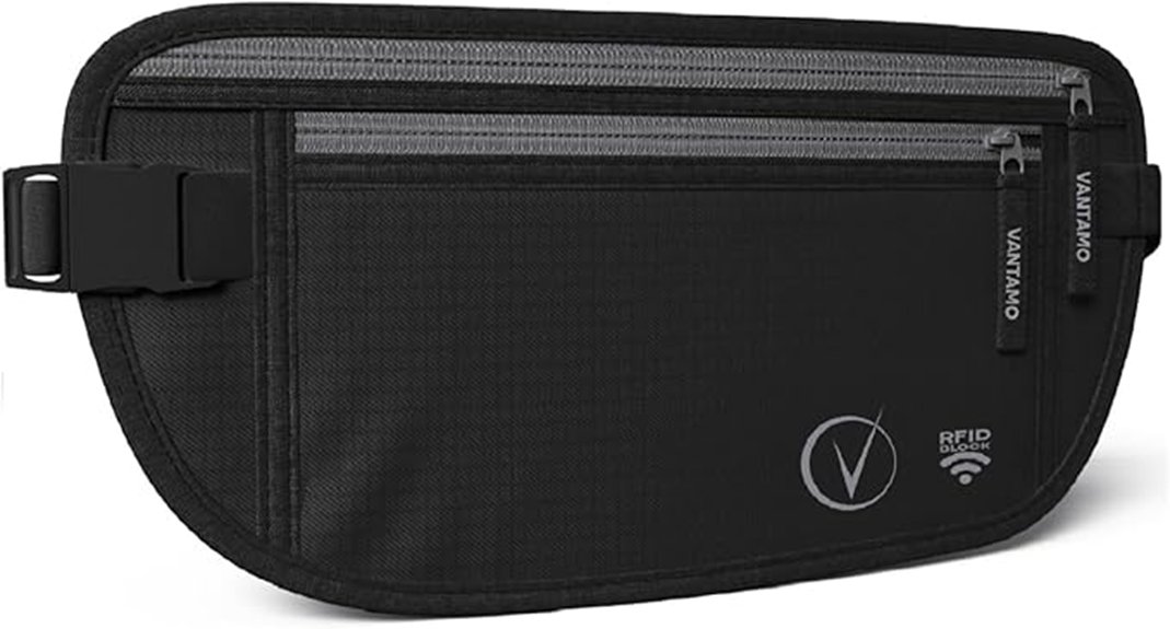 rfid blocking travel money belt