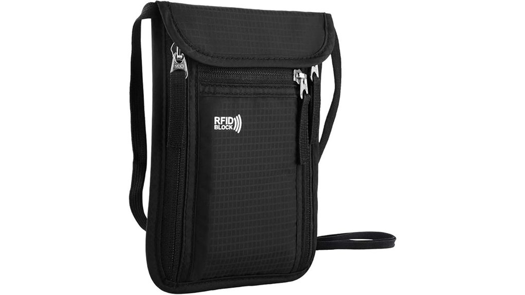 rfid blocking travel passport neckwallet