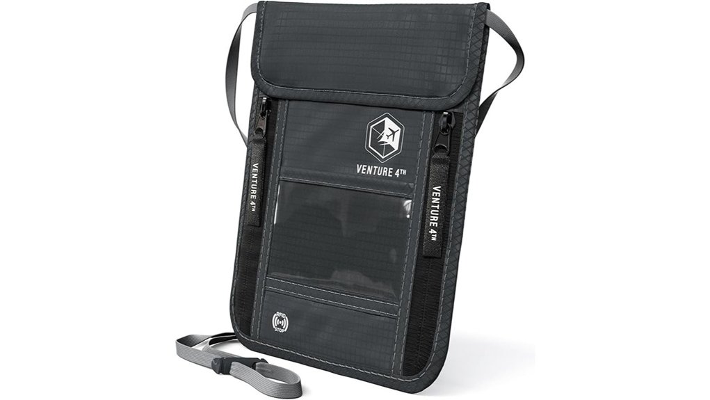 rfid neck wallet passport holder