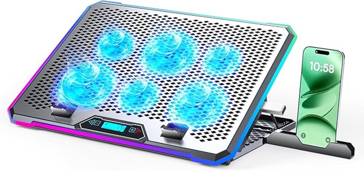 rgb six fan aluminum cooler