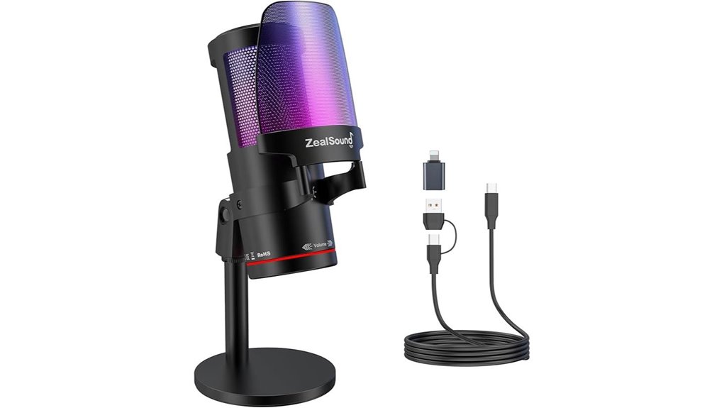 rgb usb condenser gaming microphone