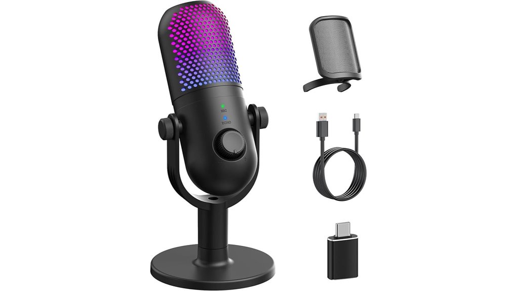 rgb usb condenser gaming microphone