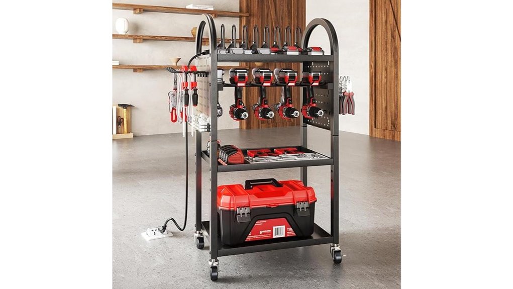 rolling storage cart with power