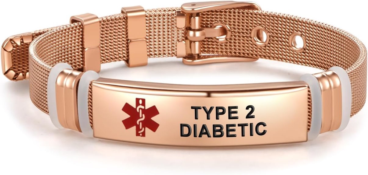 rose gold medical id bracelet