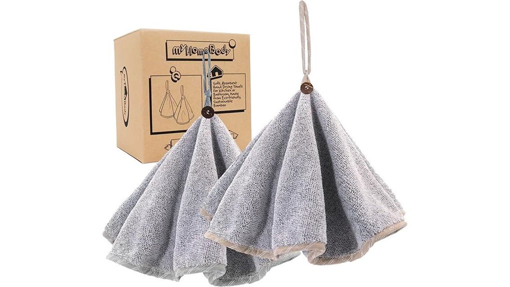round charcoal fiber hand towels