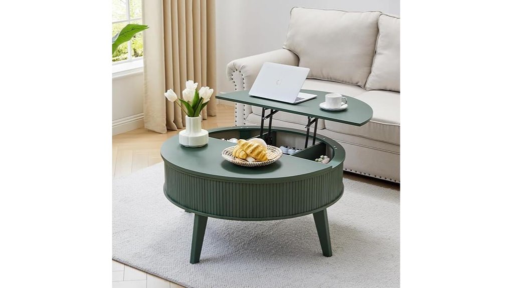 round green fluted lift top