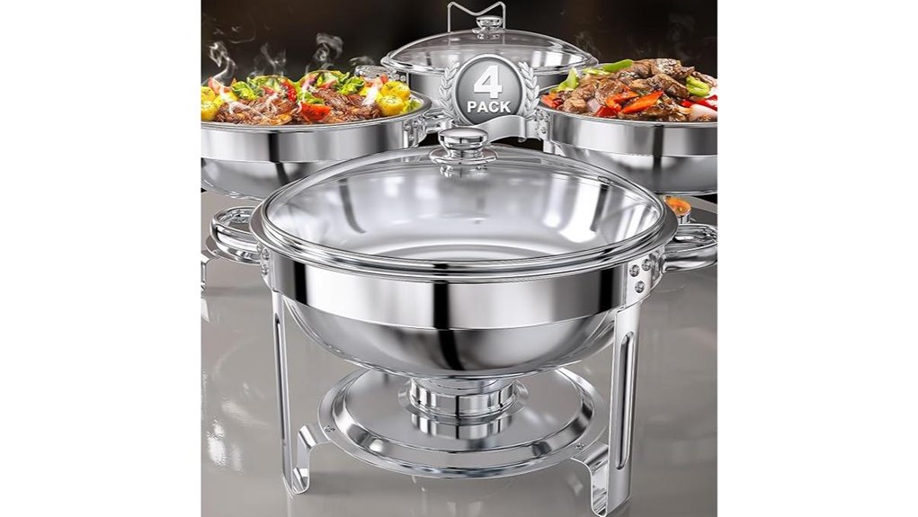 round lidded chafing dish set