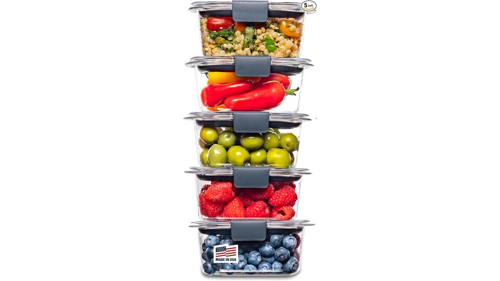 rubbermaid brilliance five pack containers