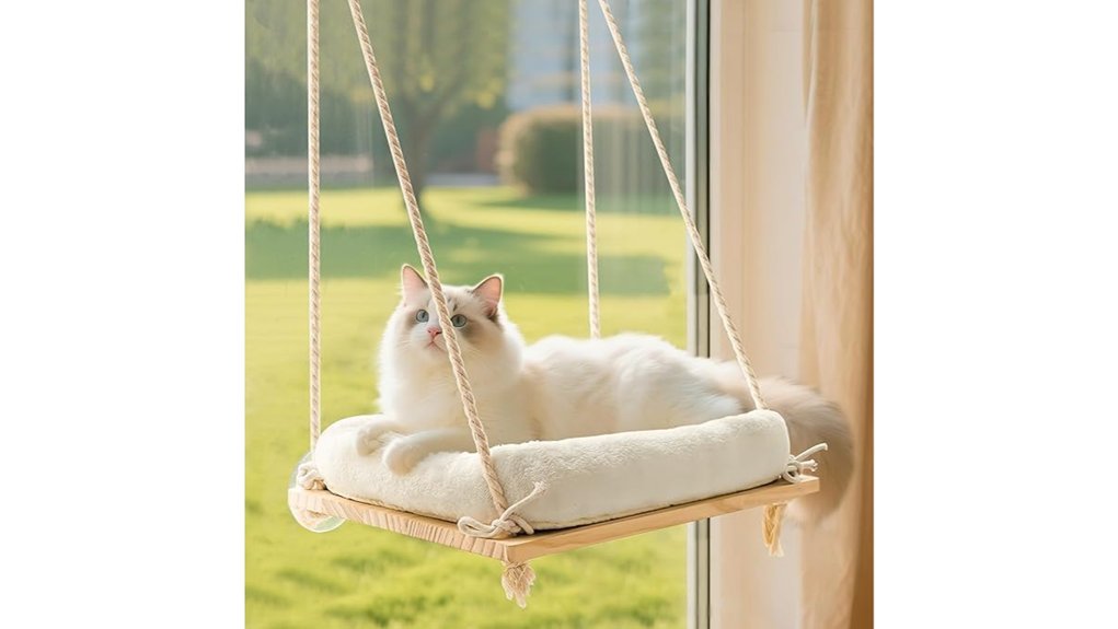 rustic plush cat window hammock