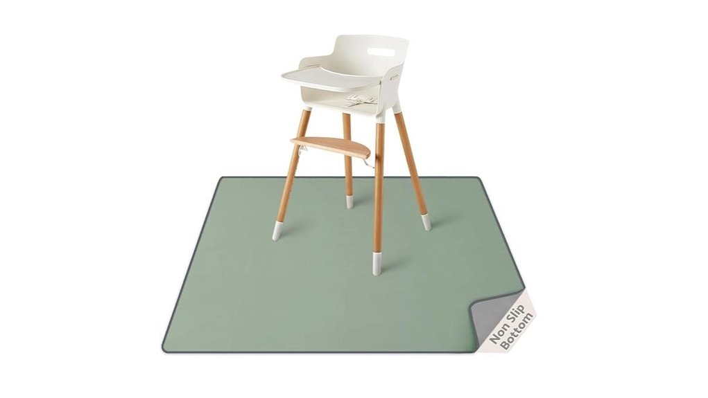 sage green baby splatmat