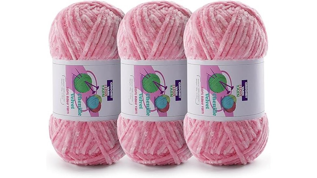 sakura pink fluffy chenille yarn