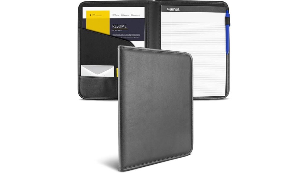 samsill faux leather padfolio