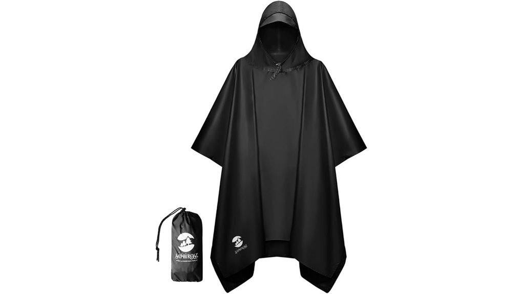 saphirose adult waterproof hooded poncho