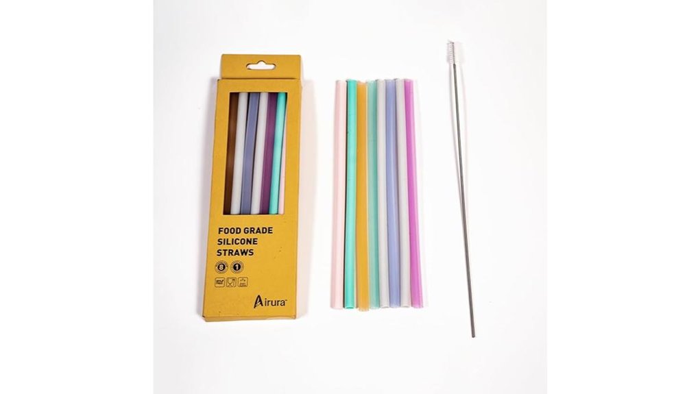 set of eight reusable straws