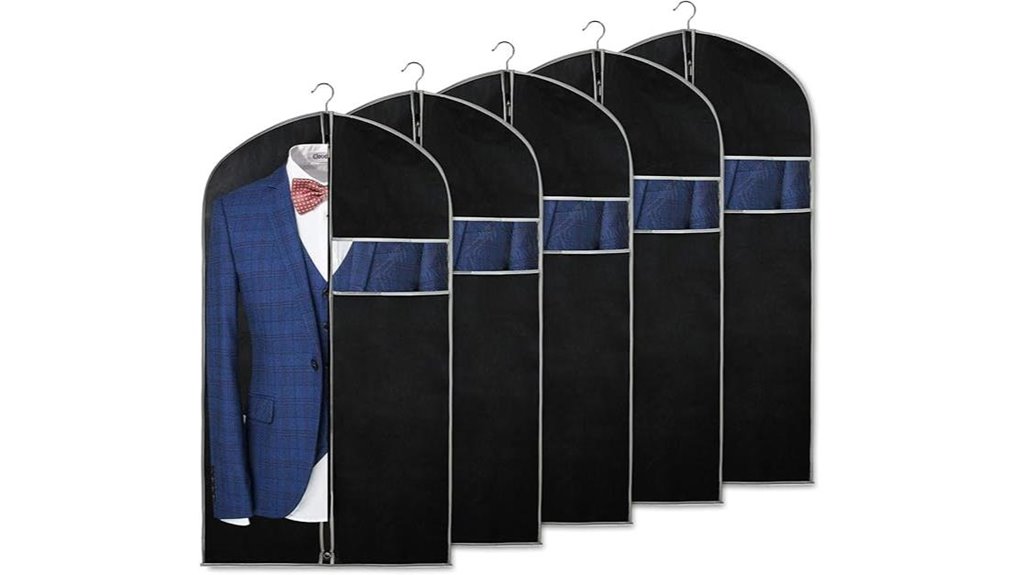 set of five garment bags