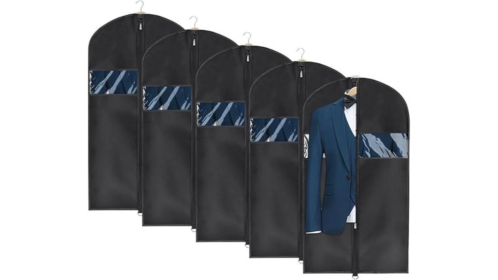 set of five washable garment bags