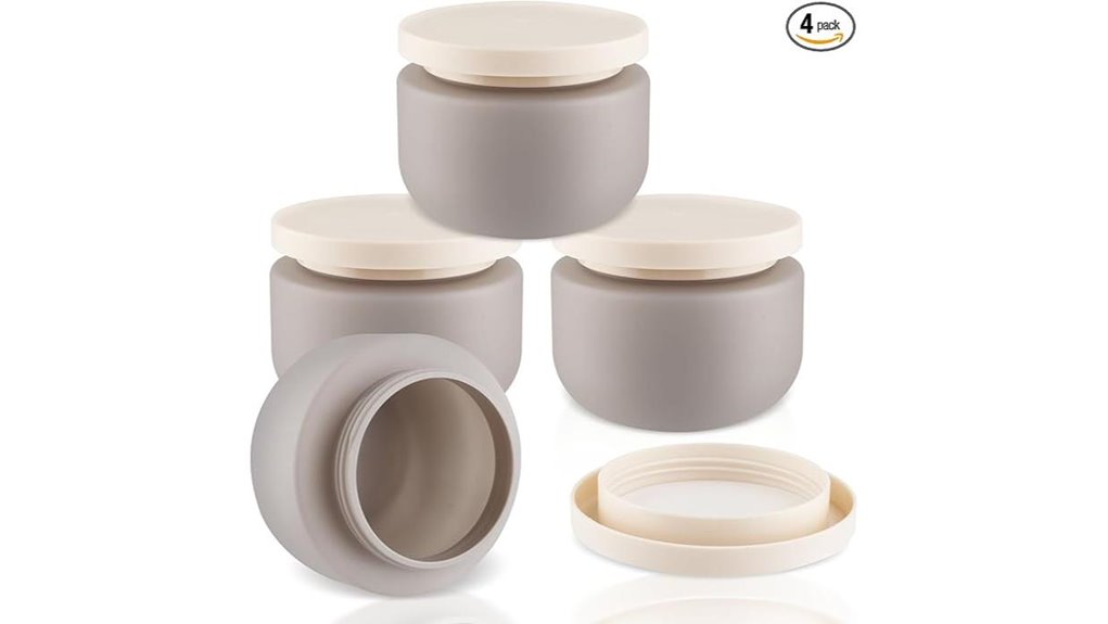 set of four 8oz plastic jars