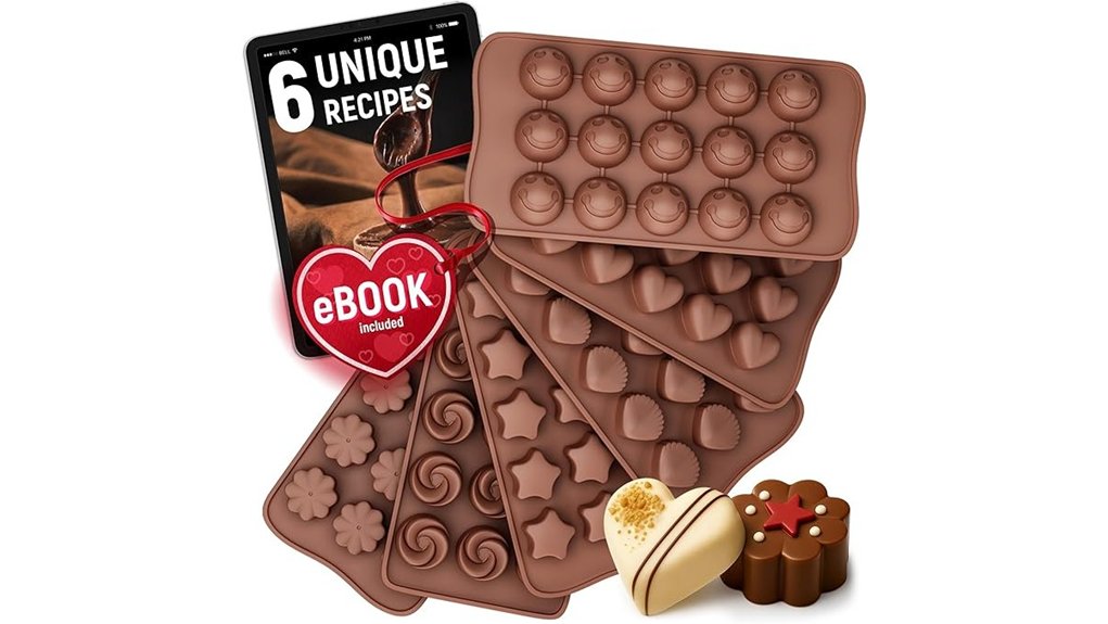 set of six food grade silicone