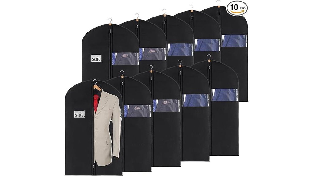 set of ten 40 inch garment bags