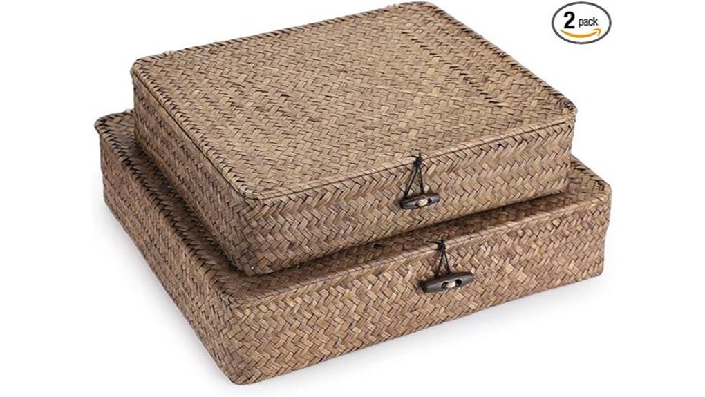 set of two seagrass storage