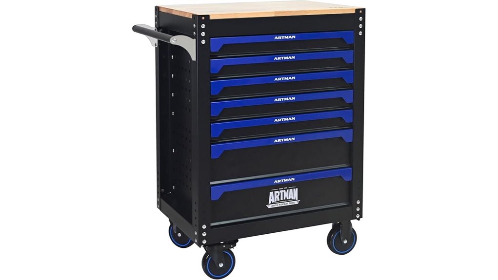 seven drawer rolling tool cart