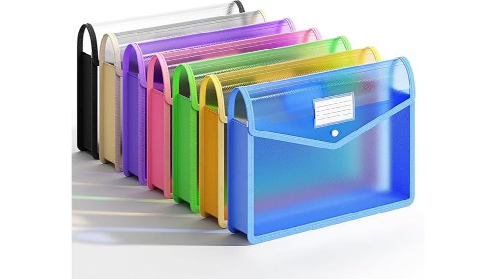 seven pack clear accordion folders