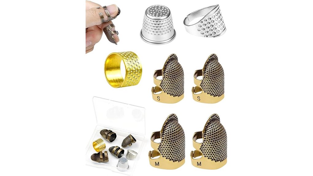 seven piece metal thimble set