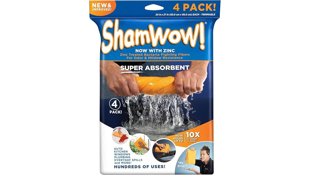 shamwow four pack super absorbent
