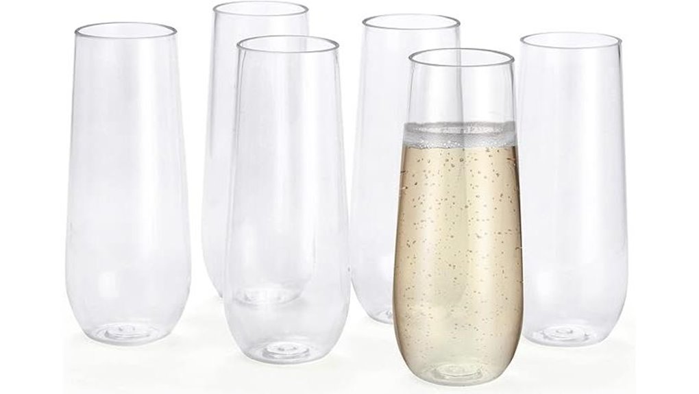 shatterproof 9 oz champagne flutes