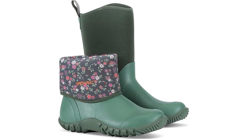 showave women s waterproof rubber boots