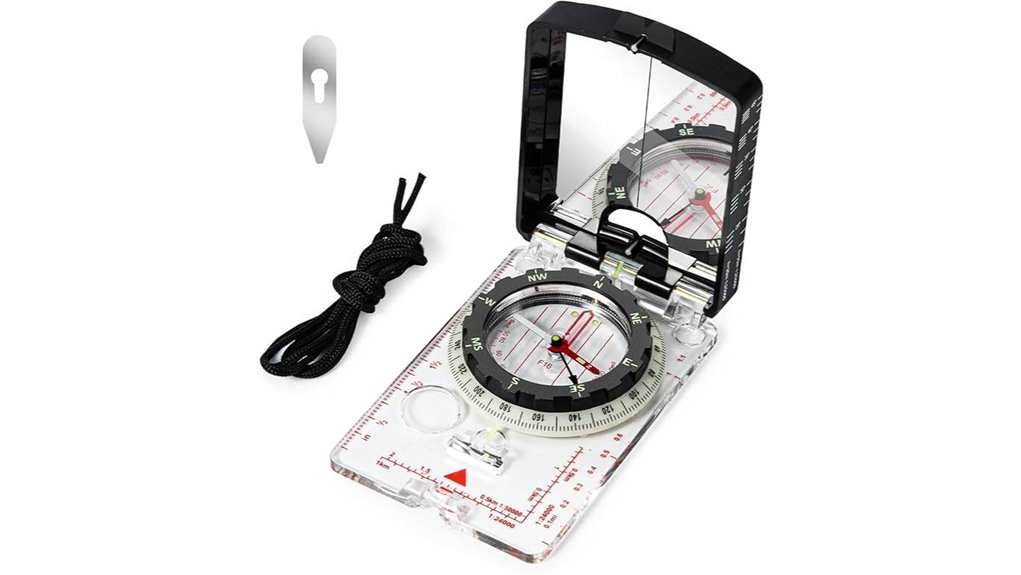 sighting mirror compass with declination