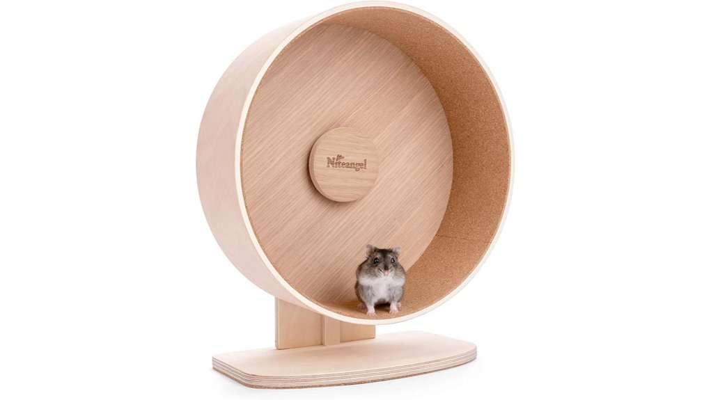 silent wooden hamster exercise wheel