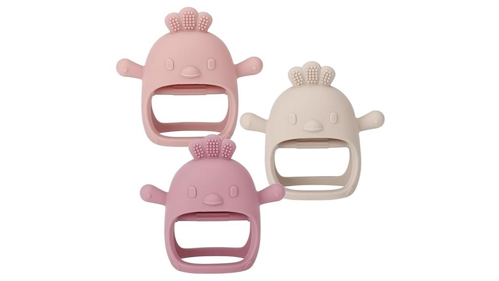 silicone baby teether mittens pack