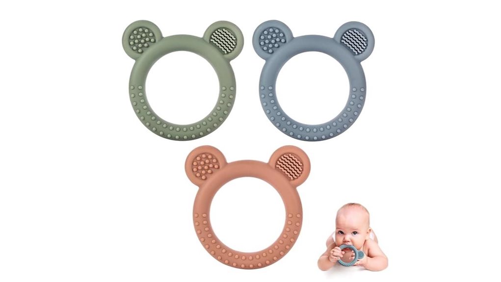 silicone bear teething rings