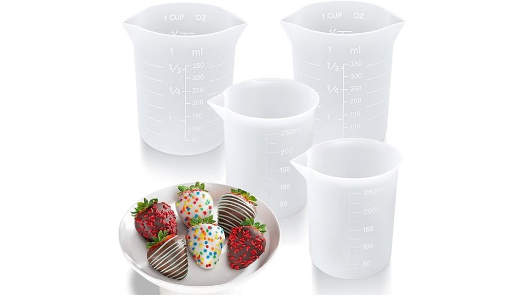 silicone chocolate melting measuring cups
