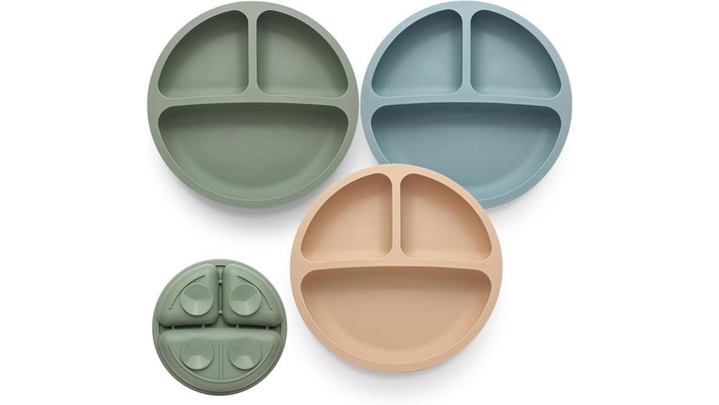 silicone divided suction toddler plates
