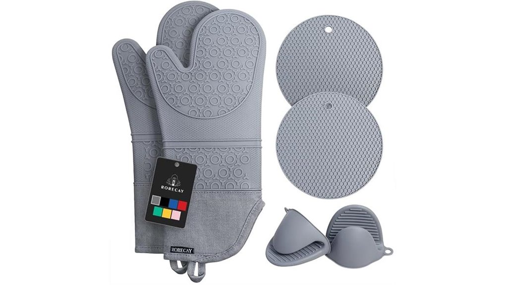 silicone oven mitts set