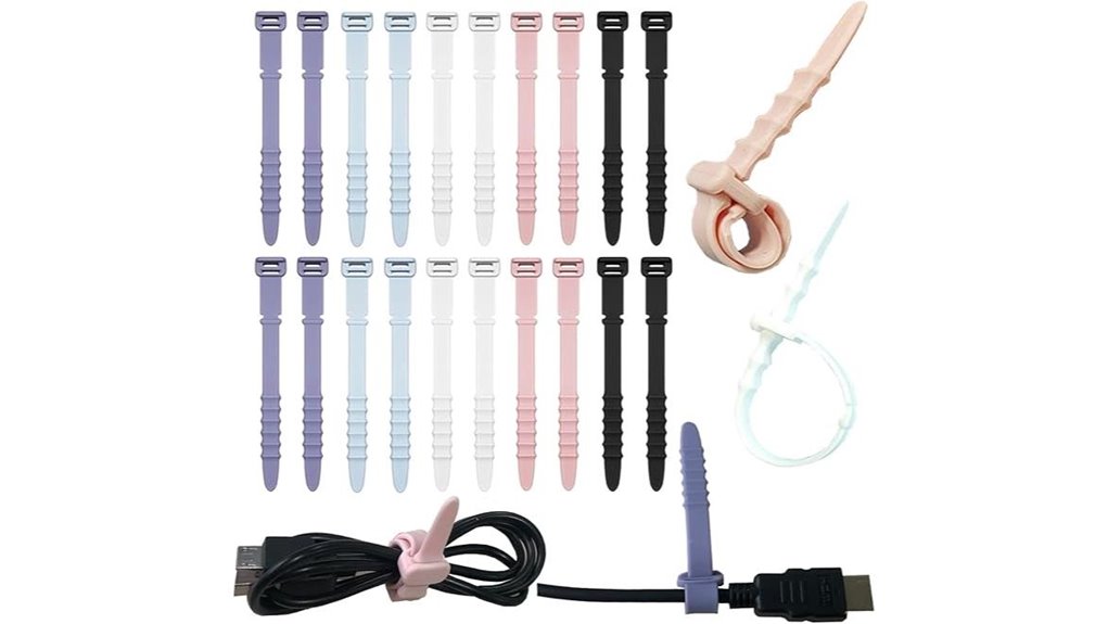 silicone reusable elastic cable ties