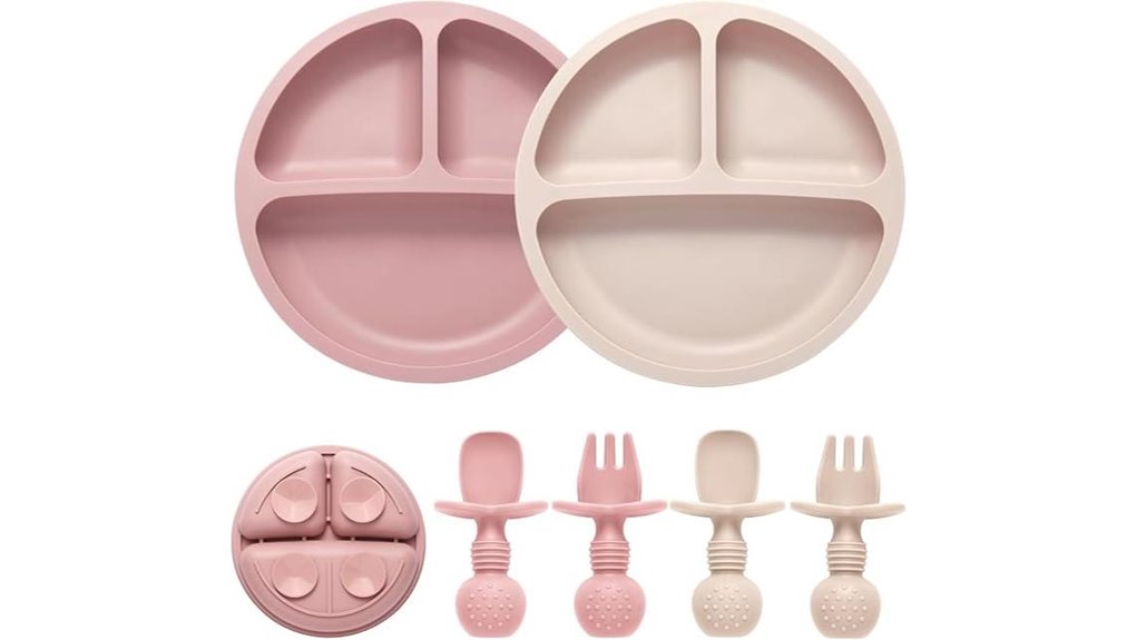 silicone suction toddler feeding set