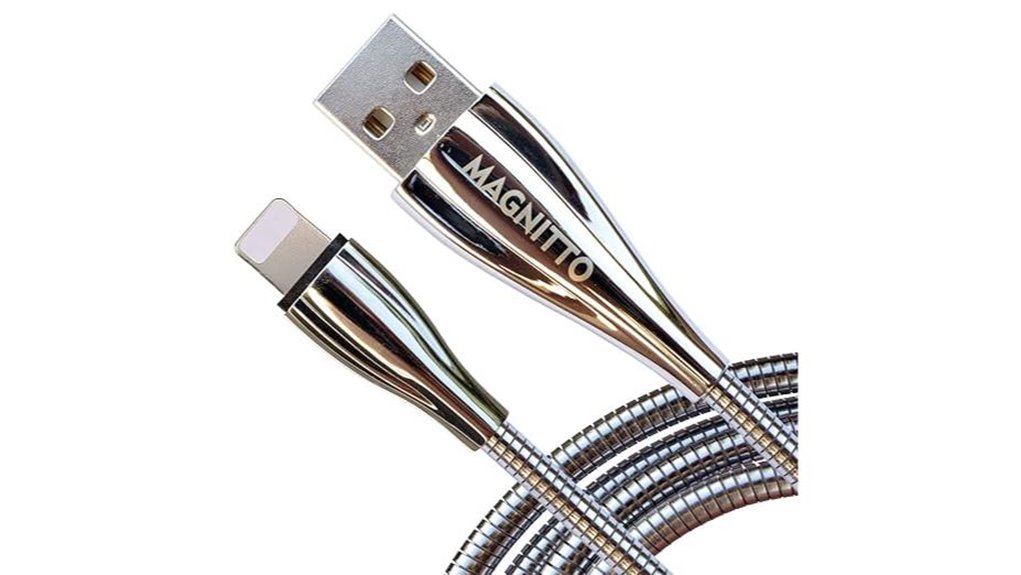 silver 3 3ft metal braided usb
