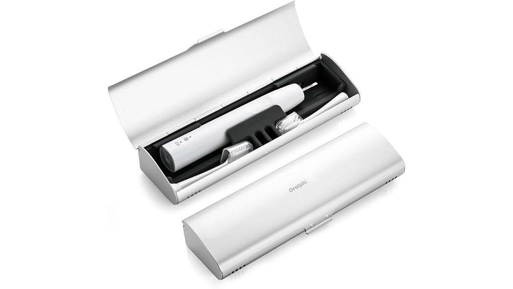silver aluminum electric toothbrush case