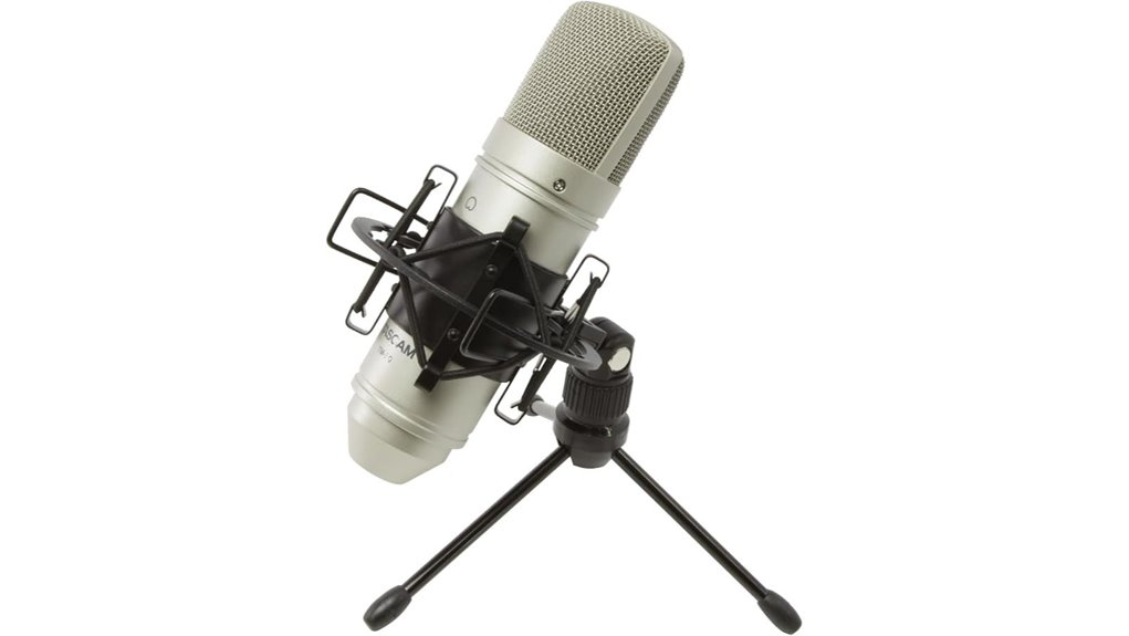 silver large diaphragm condenser microphone