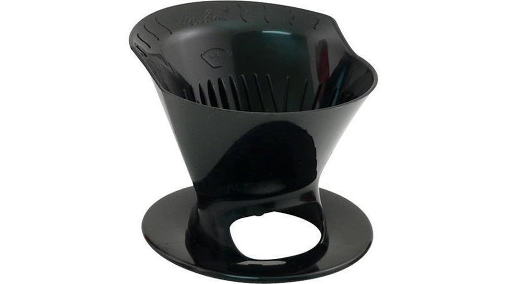 single cup black pour over cone