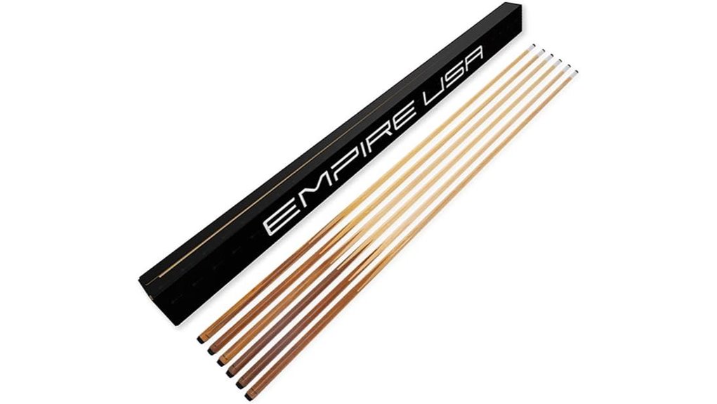 six 57 inch hardwood pool cues