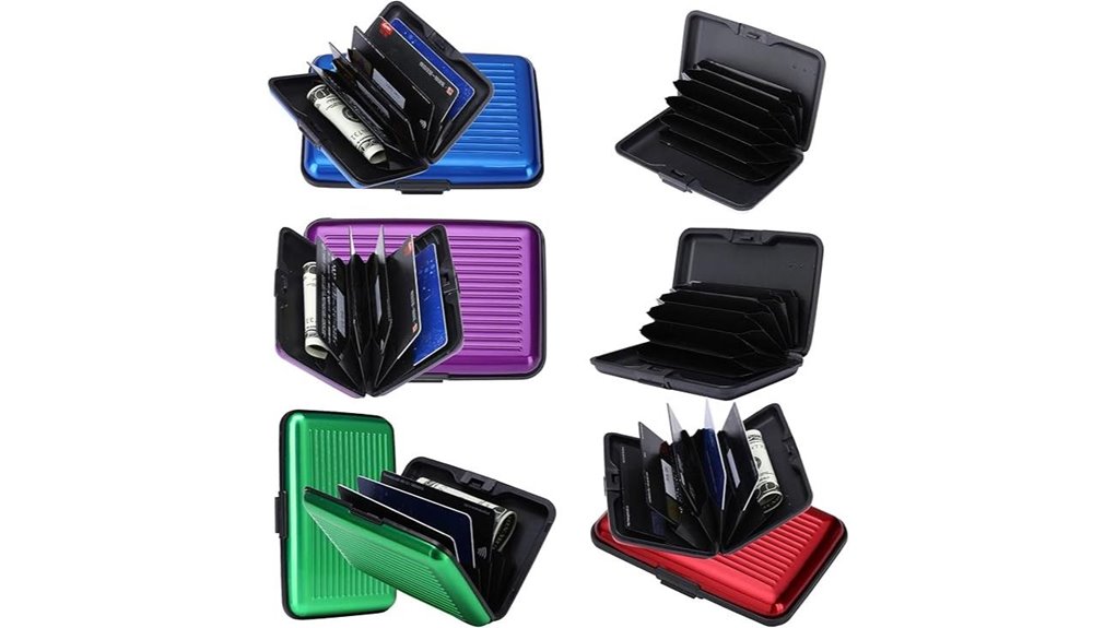 six aluminum rfid blocking wallets