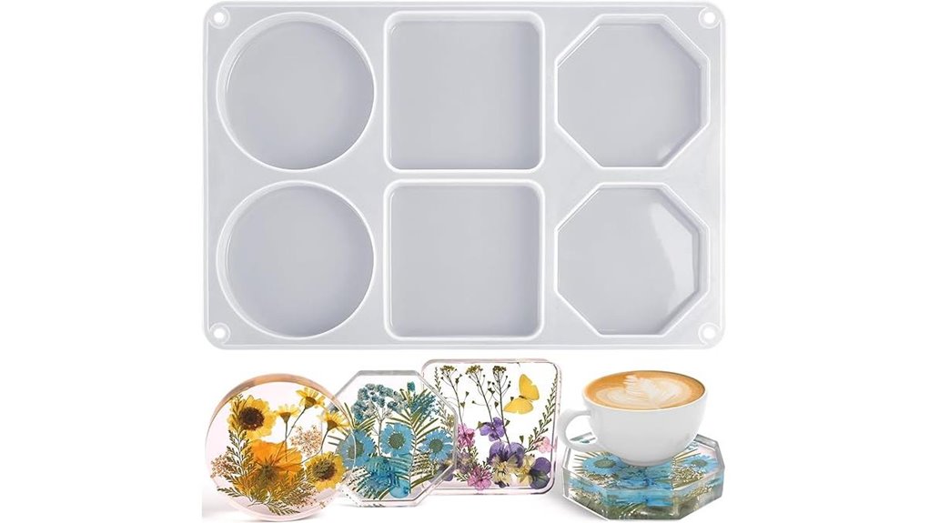 six cavity silicone coaster mold