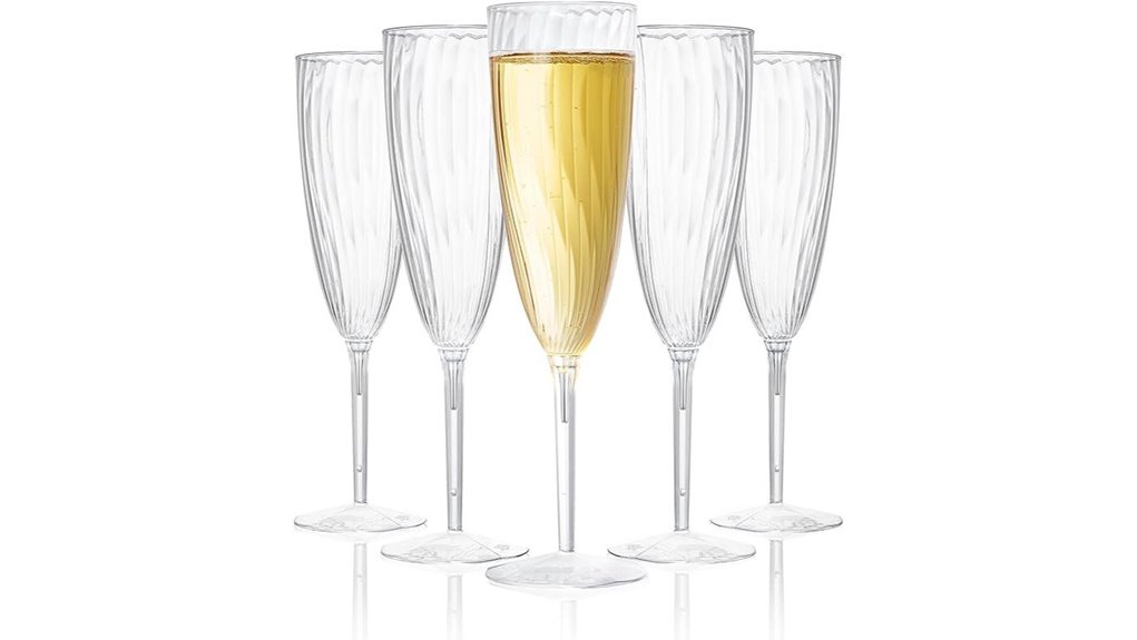 six ounce disposable champagne flutes sixteen pack