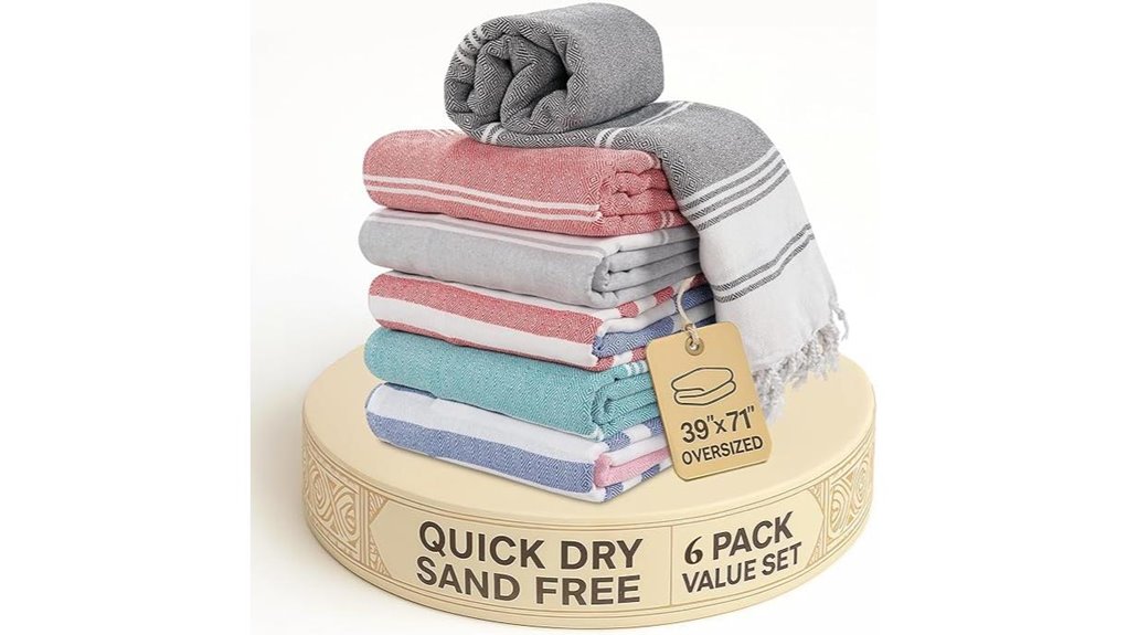 six oversized turkish beach towels