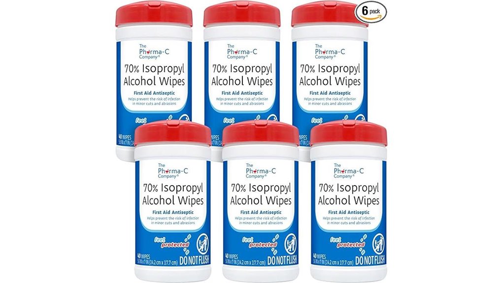 six pack 40 count ipa wipes