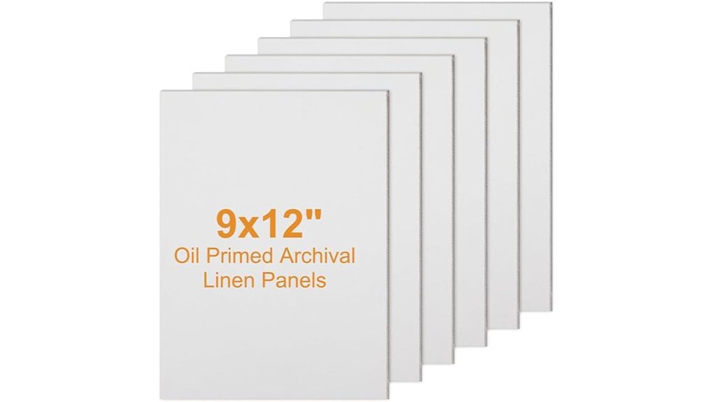 six pack 9x12 inch oil primed linen